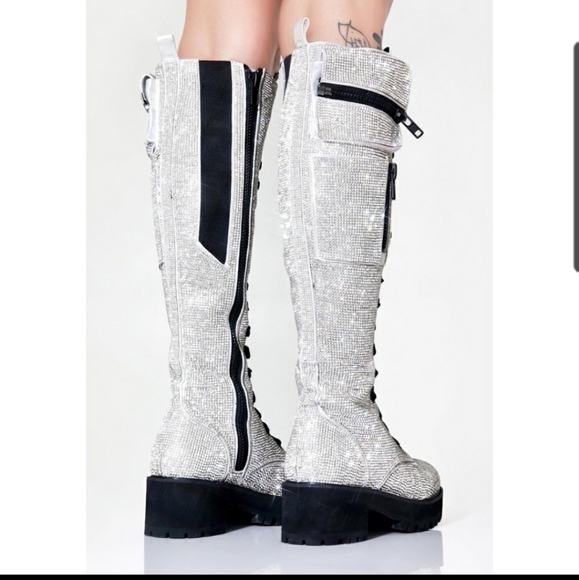 ISO billionaire bling knee high platform boots 11 - Picture 4 of 4